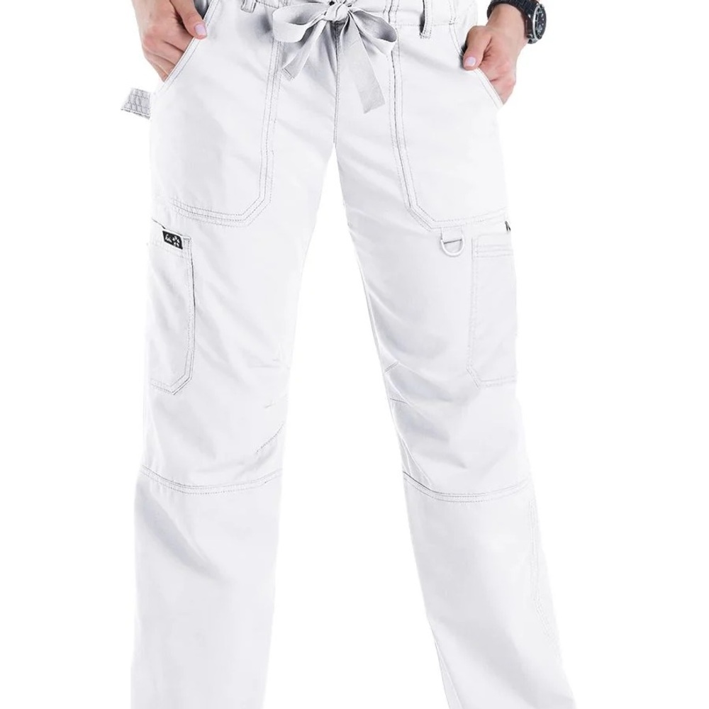 koi White Cargo Pants with Drawstring Waistband